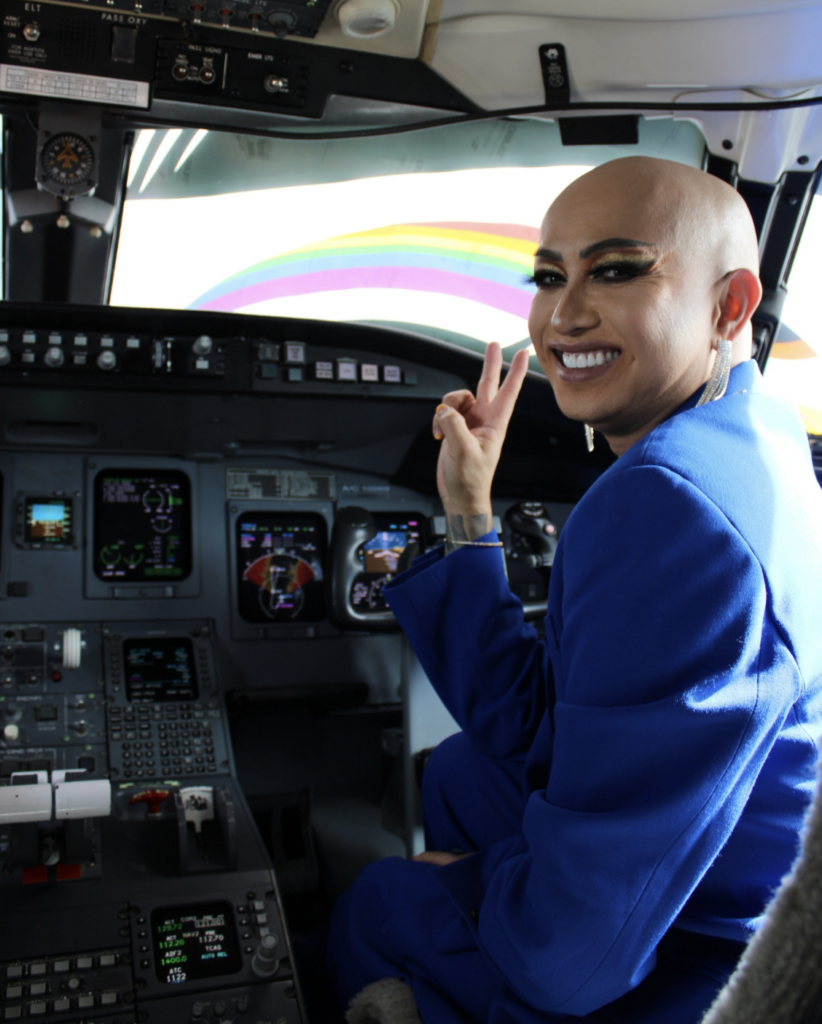 A regional airline debuted a drag queen-inspired airplane at the National Gay Pilots Association (NGPA) annual Winter Warm-Up event earlier this month. 
